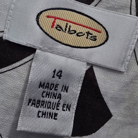 Talbots geometric print brown sleeveless women's dress. size 14 - Picture 4 of 9